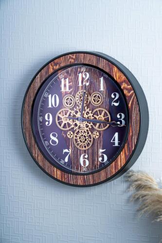 Dekoratif Çarklı Duvar Saati - 59 cm - Acar