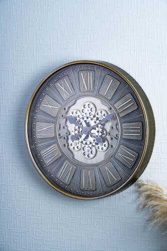 Dekoratif Çarklı Duvar Saati - 60 cm - Acar