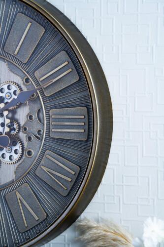 Dekoratif Çarklı Duvar Saati - 60 cm - 2