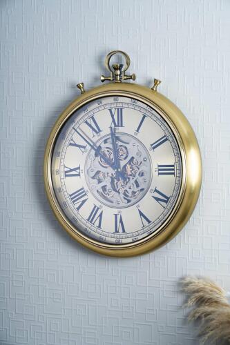 Dekoratif Çarklı Duvar Saati - 52 cm - Acar