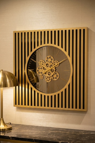 Dekoratif Çarklı Duvar Saati - 64 cm - Acar