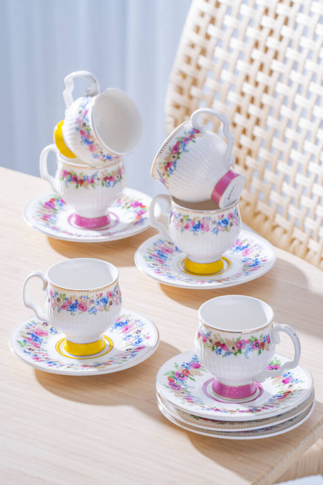 Despina 6 Kişilik Porselen Kahve Fincan Takımı - 90 ml - 1