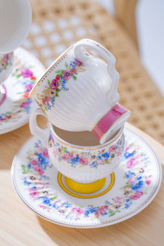 Despina 6 Kişilik Porselen Kahve Fincan Takımı - 90 ml - 6