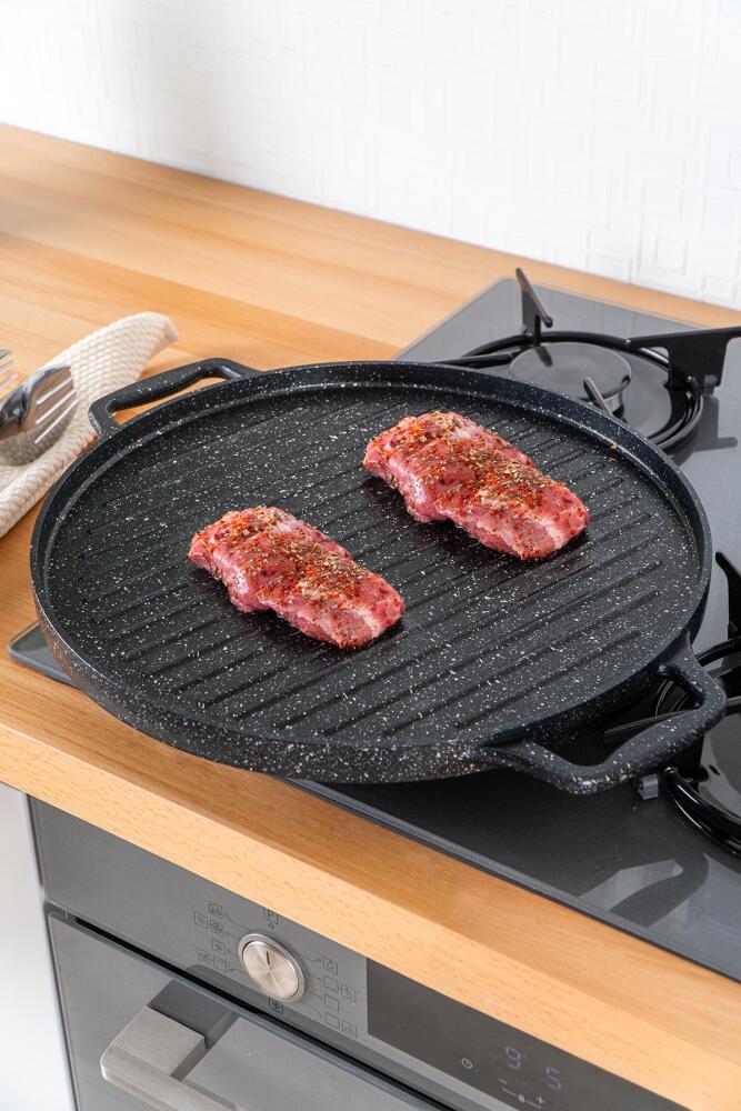 Diamante Cast Iron Double Sided Grill - Pancake Pan - 34 Cm - 4