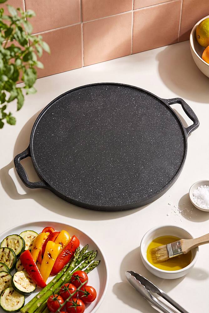 Diamante Cast Iron Double Sided Grill - Pancake Pan - 34 Cm - 2
