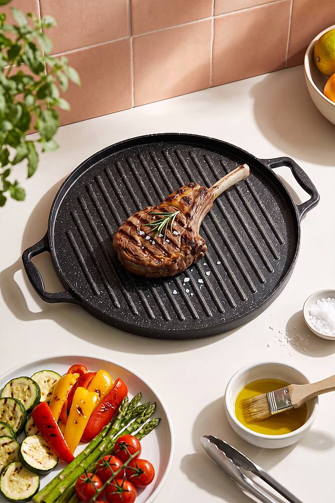 Diamante Cast Iron Double Sided Grill - Pancake Pan - 34 Cm - 3