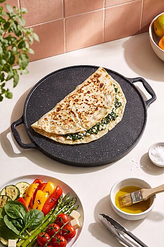 Diamante Cast Iron Double Sided Grill - Pancake Pan - 34 Cm - 4