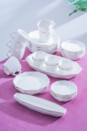 Diamond  6 Kişilik 33 Parça Porselen Kahvaltı Takımı - Acar