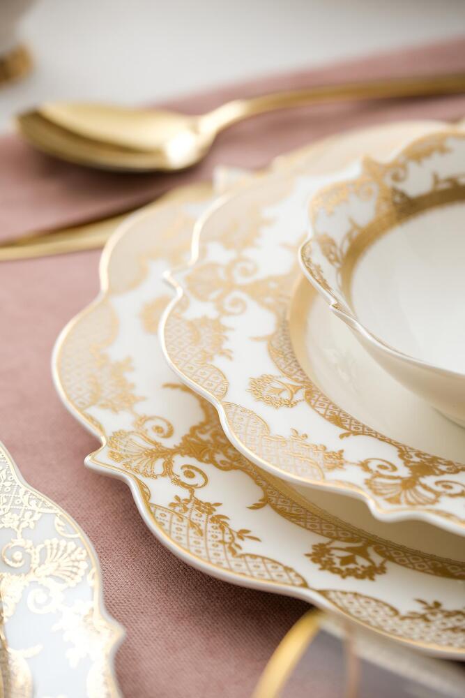 Diana 60 Parça 12 Kişilik Gold Porselen Yemek Takımı - 8