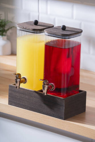 Dominic 2 li Ahşap Standlı Cam Sebil - 2.6 lt - Acar