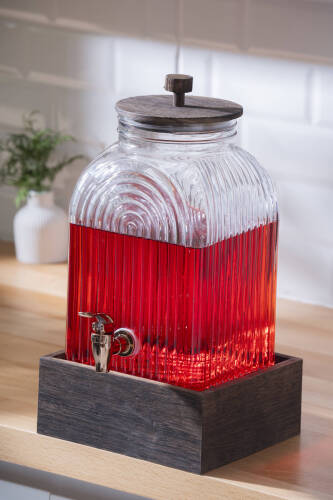 Dominic Ahşap Standlı Cam Sebil - 6 lt - Acar