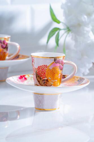 Dream 6 Kişilik Porselen Kahve Fincanı Takımı - 90 ml - Acar