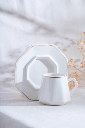 Elara Gold 6 Kişilik Kahve Fincanı Takımı - 90 ml - Acar