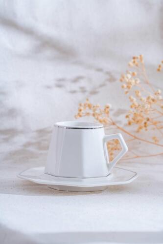 Elara Silver 6 Kişilik Kahve Fincanı Takımı - 90 ml - Acar
