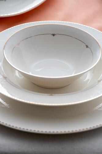 Eleanor 60 Piece Gold Porcelain Dinner Set For 12 People - 8