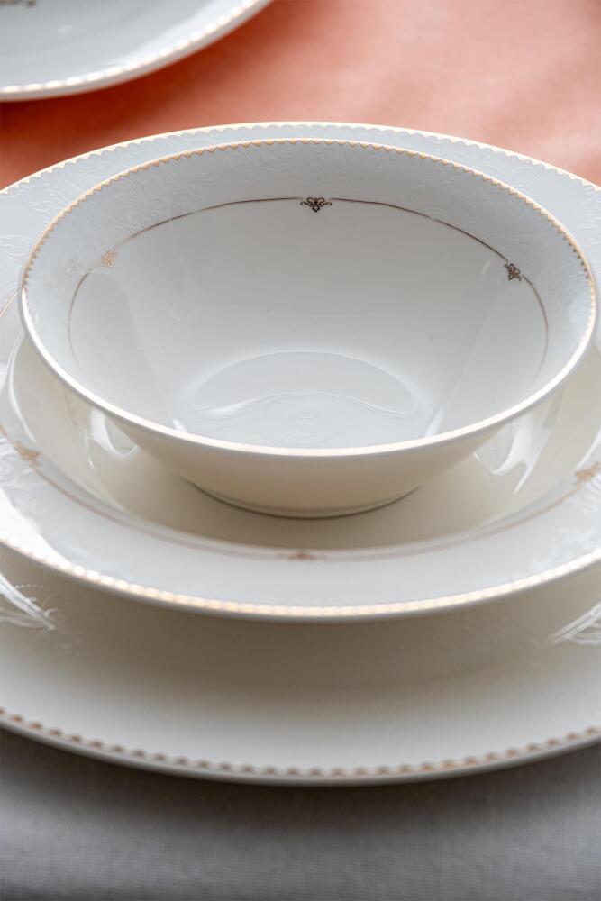 Eleanor 60 Piece Gold Porcelain Dinner Set For 12 People - 8