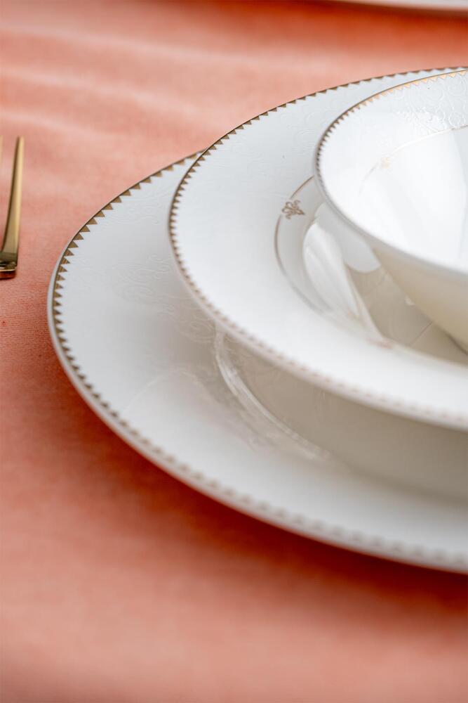 Eleanor 60 Piece Gold Porcelain Dinner Set For 12 People - 9