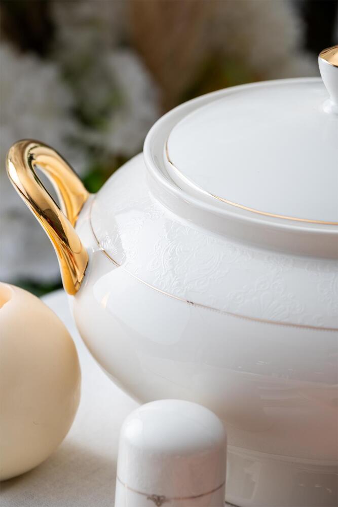 Eleanor 60 Piece Gold Porcelain Dinner Set For 12 People - 10