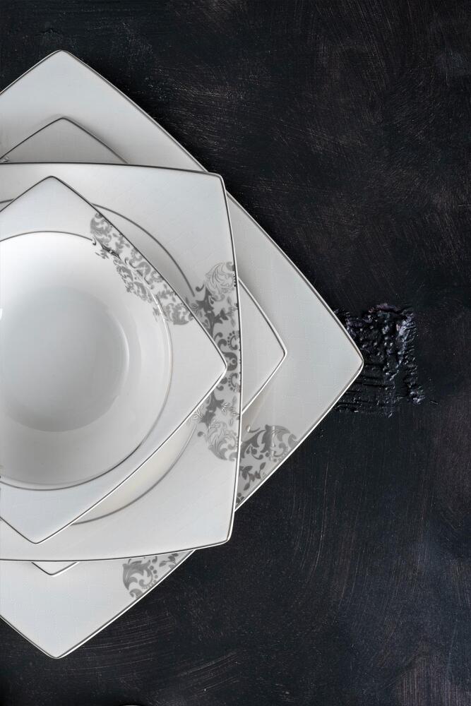 Elena Silver 60 Parça 12 Kişilik Porselen Yemek Takımı - 7