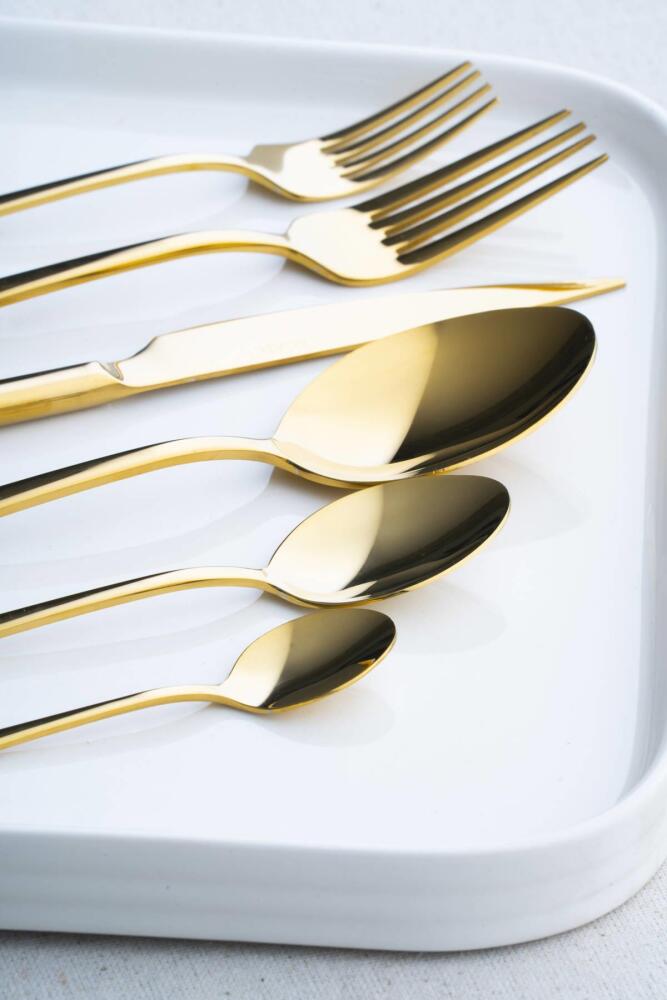 Elenor 12 Kişilik 72 Parça Çatal Kaşık Bıçak Seti - Gold - 2