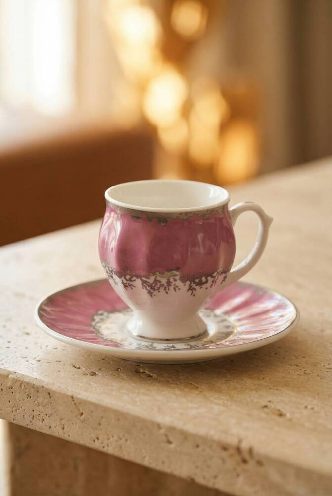 Elise 6 Kişilik Porselen Kahve Fincan Takımı - 90 ml - 4