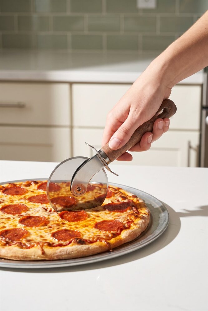 Elitecraft Paslanmaz Çelik Pizza Kesici - 22 cm - 2