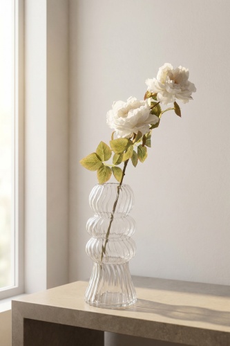 Eterna Bloom İki Kafalı Yapay Tek Dal Şakayık Beyaz - 60 cm - Acar