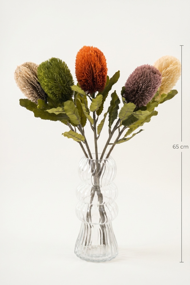 Eterna Bloom Yapay Tek Dal Banksia Çiçeği Krem - 65 cm - 2