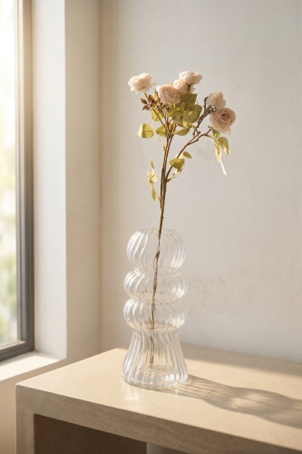 Eterna Bloom Yapay Tek Dal Çardak Gül Krem - 65 cm - Acar