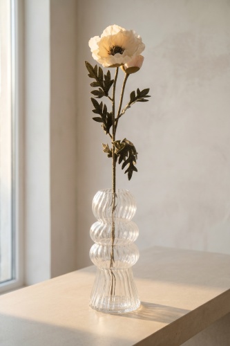 Eterna Bloom Yapay Tek Dal Gelincik Krem - 75 cm 