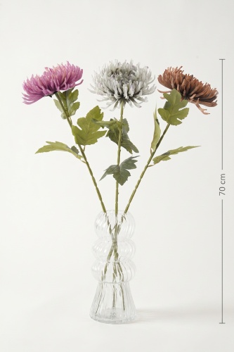 Eterna Bloom Yapay Tek Dal Krizantem Gri - 70 cm - 2