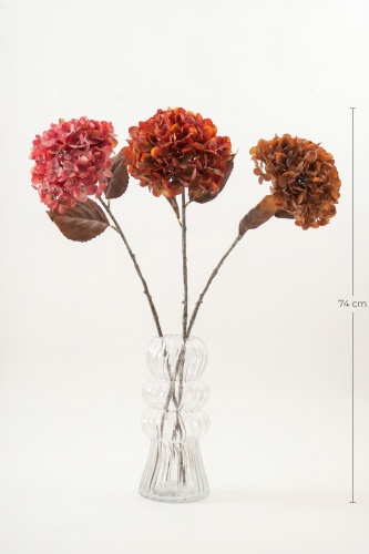 Eterna Bloom Yapay Tek Dal Ortanca Kahverengi - 74 cm - 2