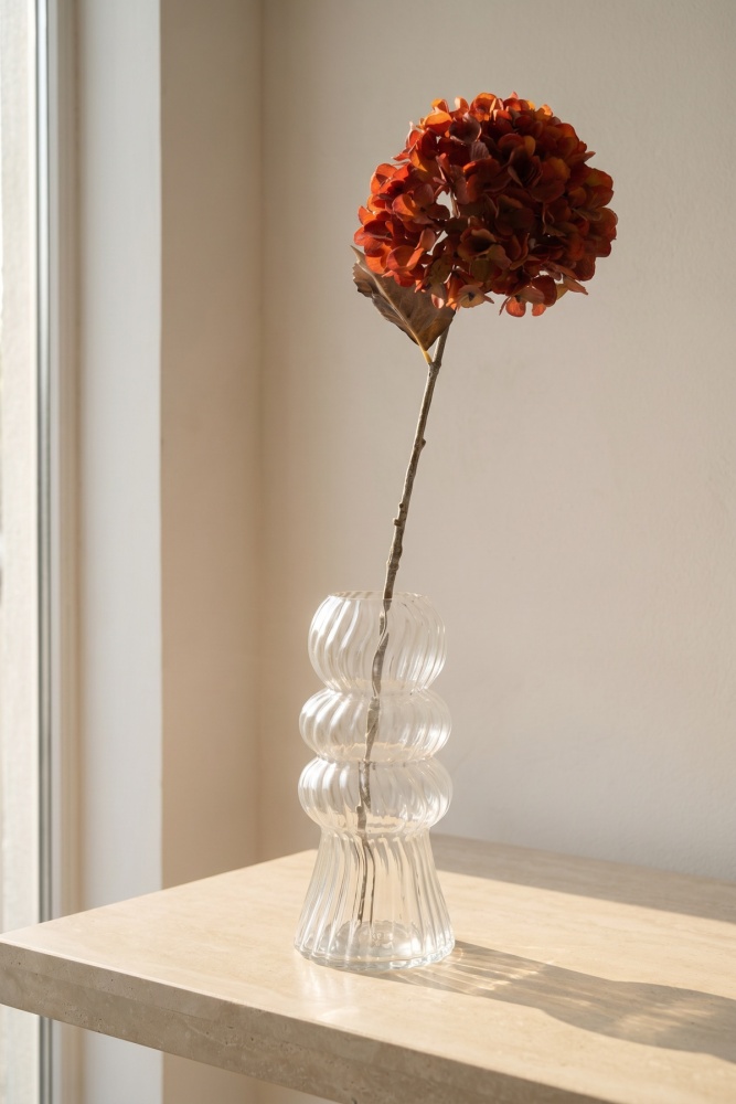 Eterna Bloom Yapay Tek Dal Ortanca Turuncu - 74 cm - 1