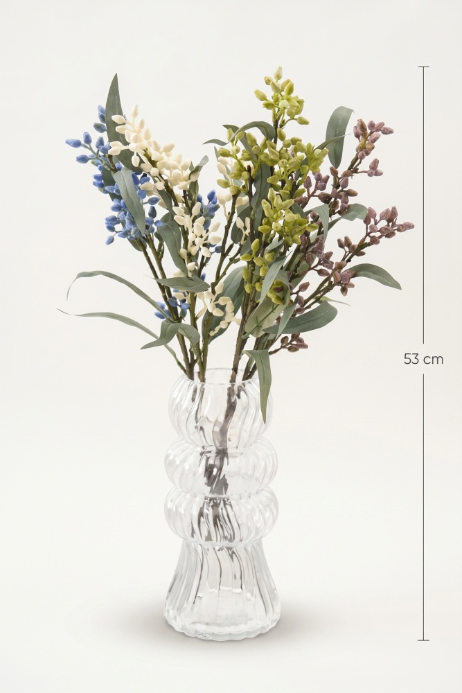 Eterna Bloom Yapay Tek Dal Tomurcuklu Okaliptüs Mavi - 53 cm - 2