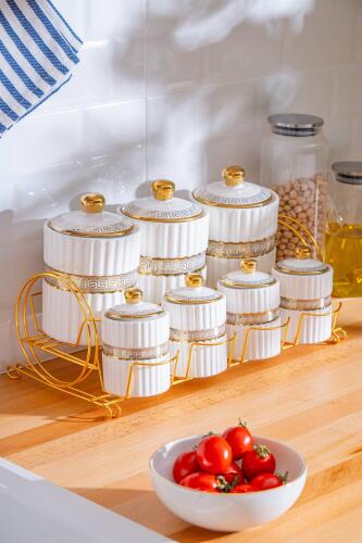 Eva 8 Parça Baharat Seti - Gold - Acar