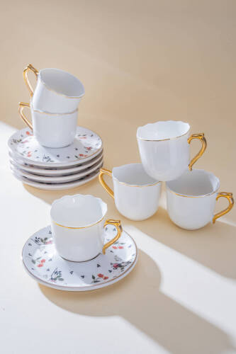 Evalina 6 Kişilik Kahve Fincan Takımı - 90 ml - Acar