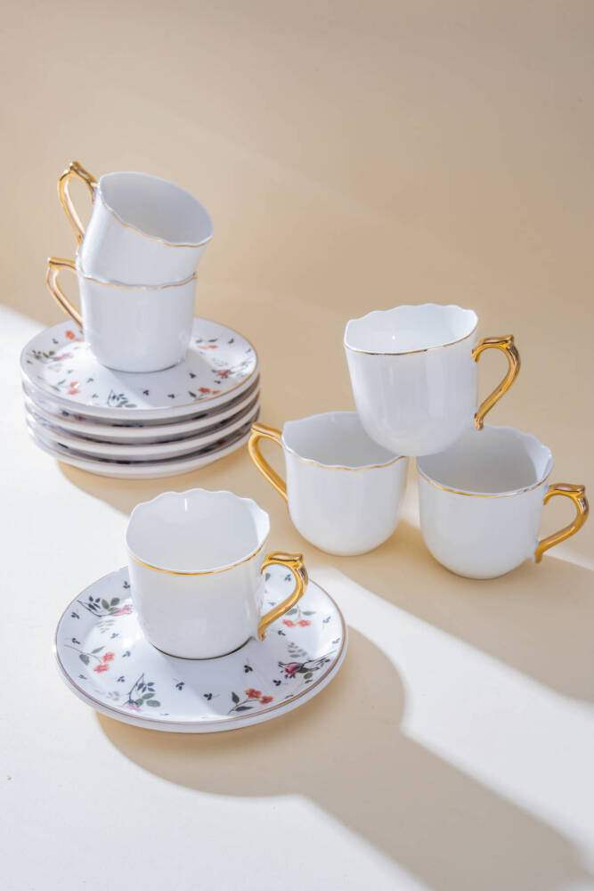 Evalina 6 Kişilik Kahve Fincan Takımı - 90 ml - 1