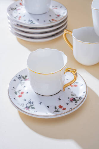 Evalina 6 Kişilik Kahve Fincan Takımı - 90 ml - 2