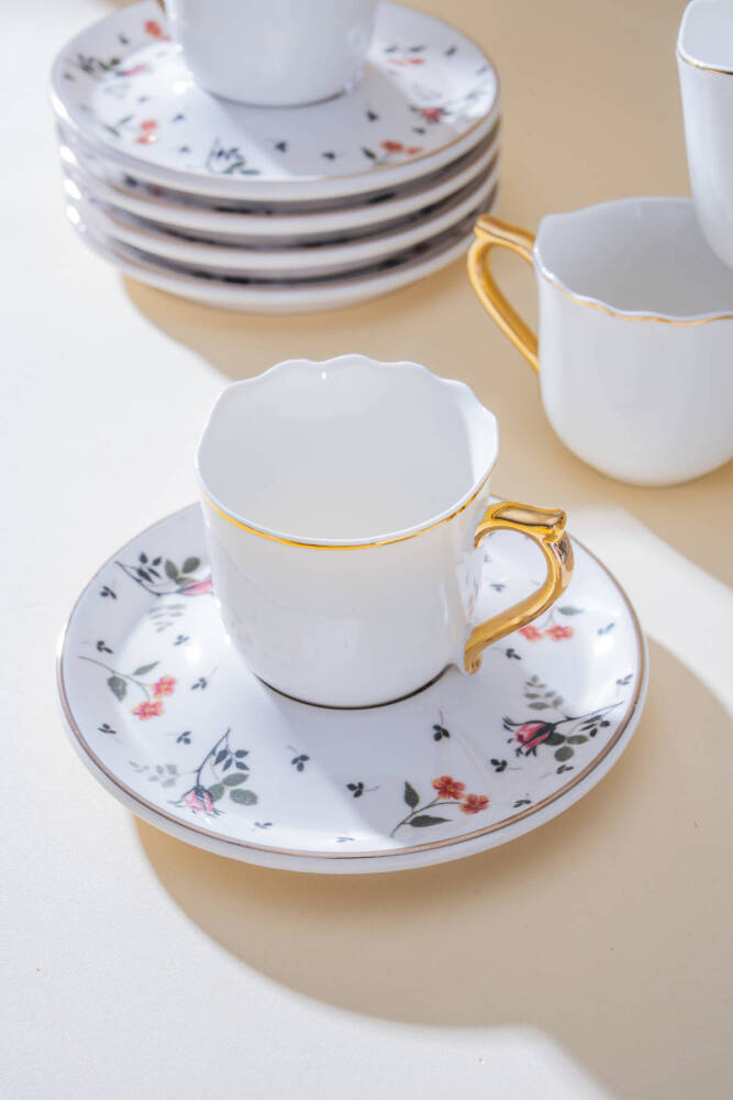 Evalina 6 Kişilik Kahve Fincan Takımı - 90 ml - 2