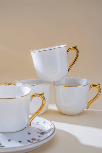 Evalina 6 Kişilik Kahve Fincan Takımı - 90 ml - 3