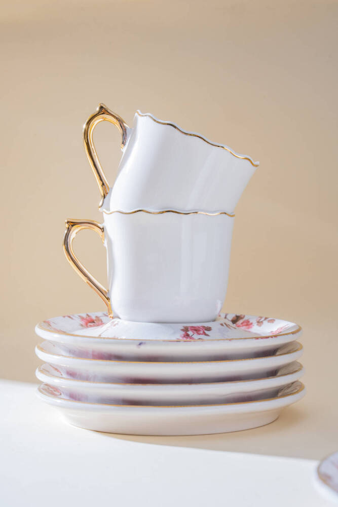 Evalina 6 Kişilik Kahve Fincan Takımı - 90 ml - 4