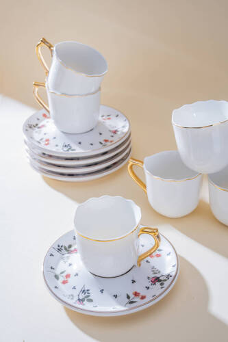 Evalina 6 Kişilik Kahve Fincan Takımı - 90 ml - 5