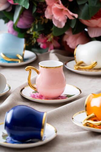 Evanora 6 Kişilik Porselen Kahve Fincanı Takımı - 90 ml - Acar