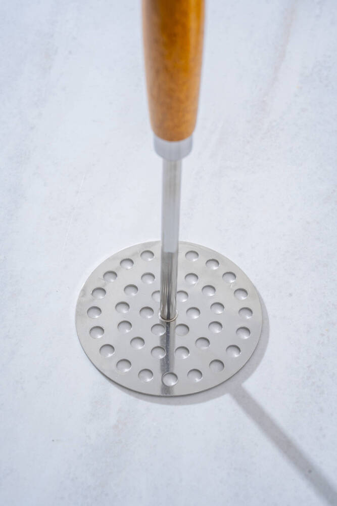 Evero Ahşap Saplı Çelik Patates Ezici - 25 cm - 2