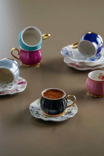 Ferania 6lı Porselen Kahve Fincan Takımı - Acar