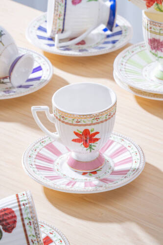 Fienne 6 Kişilik Porselen Kahve Fincan Takımı - 90 ml - 2