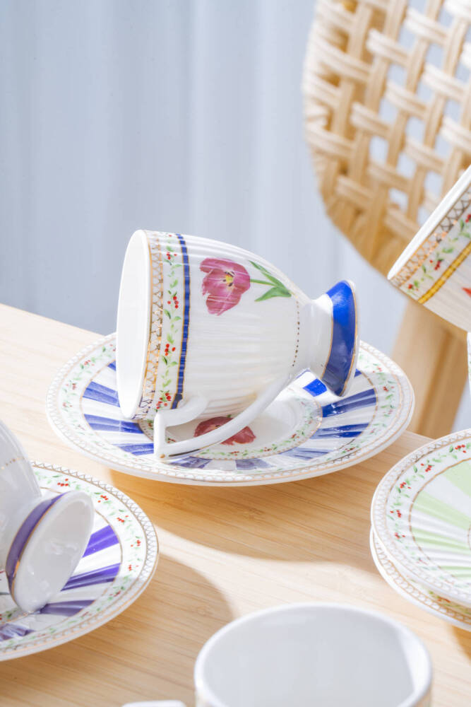 Fienne 6 Kişilik Porselen Kahve Fincan Takımı - 90 ml - 4