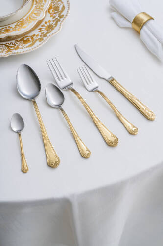 Floransa 72 Parça Çatal Kaşık Bıçak Takımı - Gold - 1