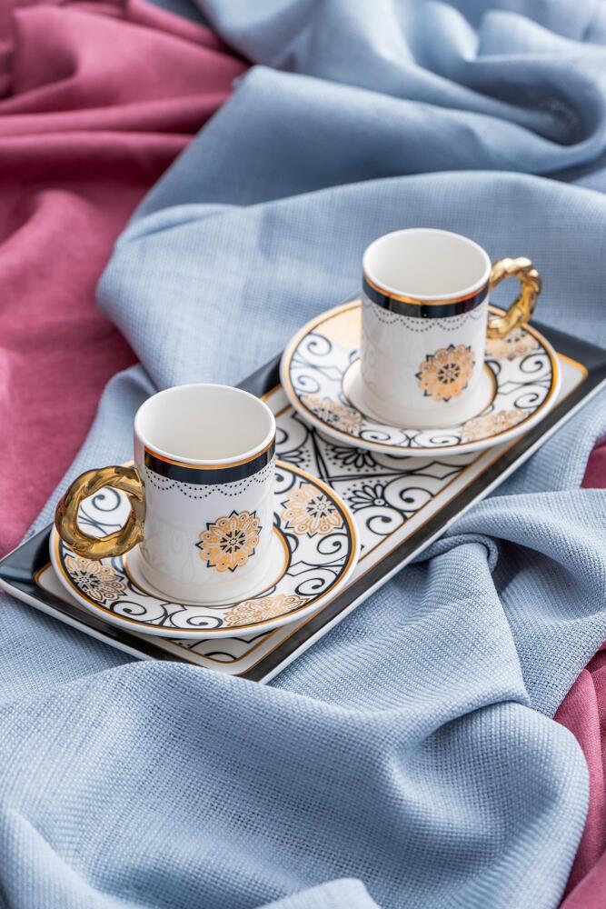 Francesca 2 Kişilik Porselen Kahve Fincanı Takımı - 90 ml - 4