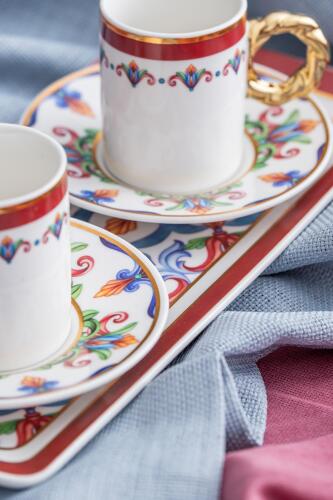 Francesca Set Of 2 Porcelain Coffee Cups - 90 Ml - 6